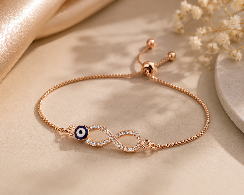 Infinity Evil Eye Bracelet | Adjustable Crystal Bracelet for Women