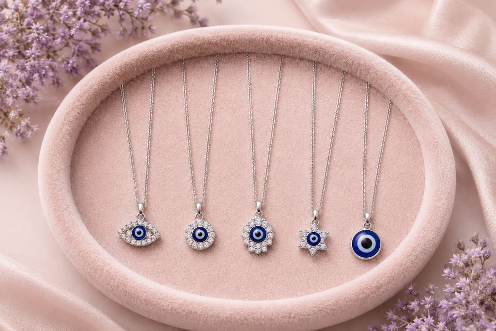 Premium Evil Eye Pendant Necklace Collection | Crystal Protection Necklace for Women