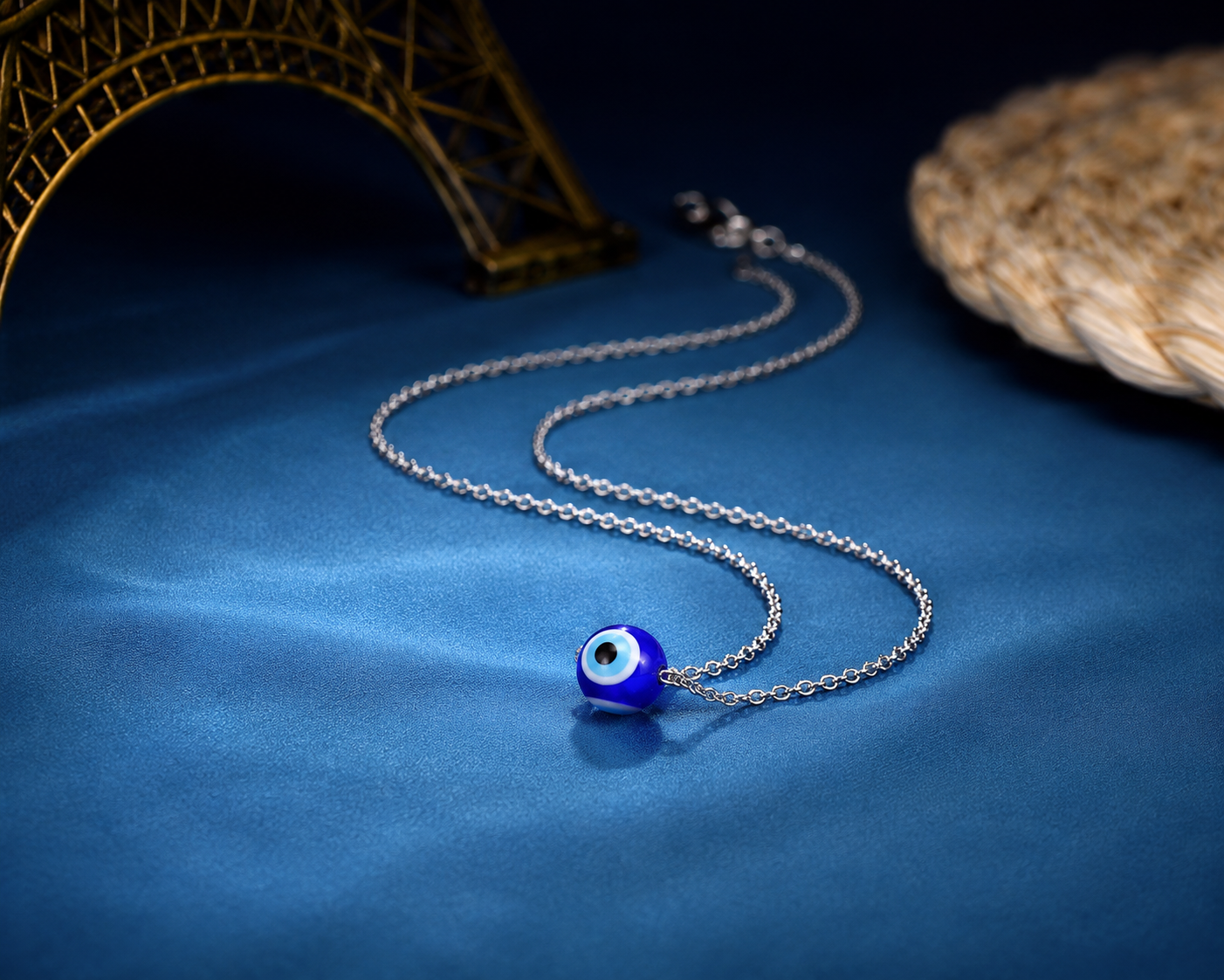 Evil Eye Necklace – Stainless Steel Lucky Protection Pendant for Women