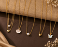 Minimal Pendant Necklace Set for Women – Heart, Pearl, Butterfly & Shell Design (5 Styles)